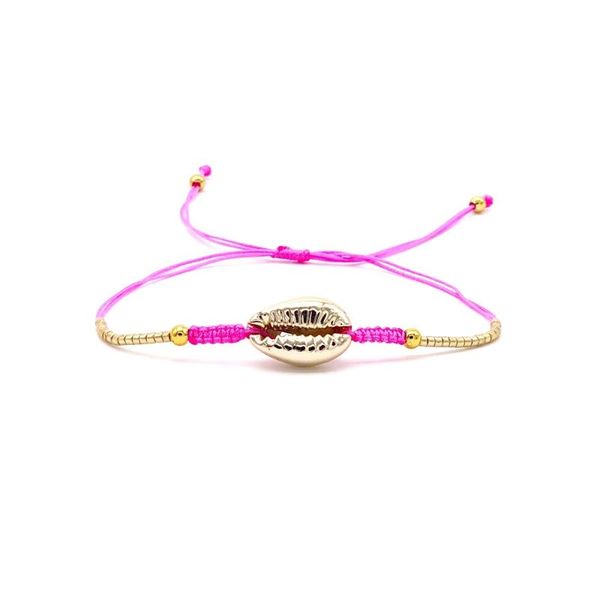 

joye 2020 miyuki delica bracelet puka shell pink bracelet bileklik charm summer jewelry pulseras women friendship rope insta, Golden;silver