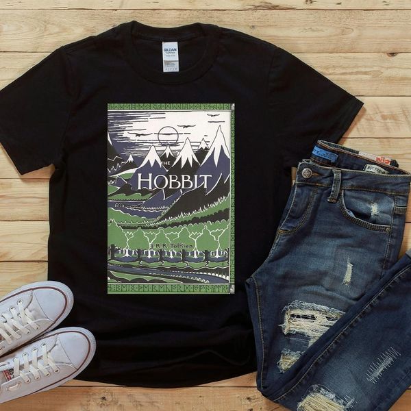 

der hobbit von j.r.r. tolkien klassischen buch cover grafik auf 100 % einlaufvorbehandelte baumwolle t shirt