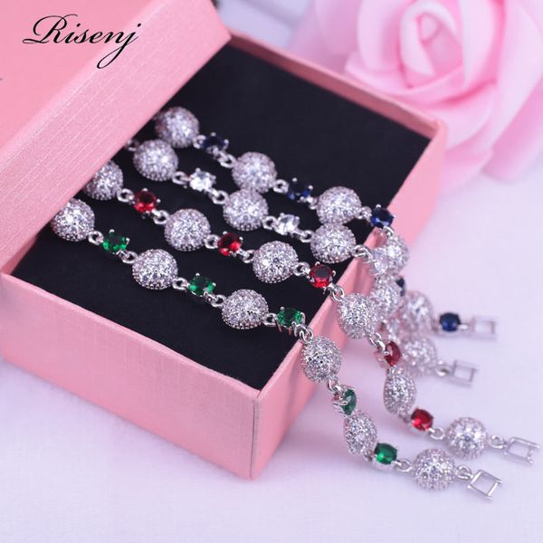 

russian style silver color jewelry fashion bracelet for women birthday present many colors bracelet round cute, Red;blue