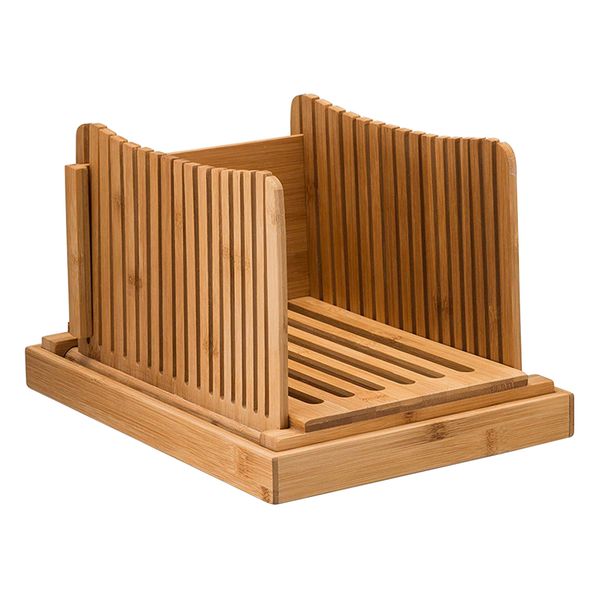 

kitchen tool foldable board bread slicing guide loaf cutting practical bamboo