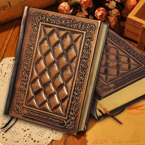 

notepads retro blank inside page notepad hardcover leather book a5 embossed planning notebook brush phnom penh, Purple;pink
