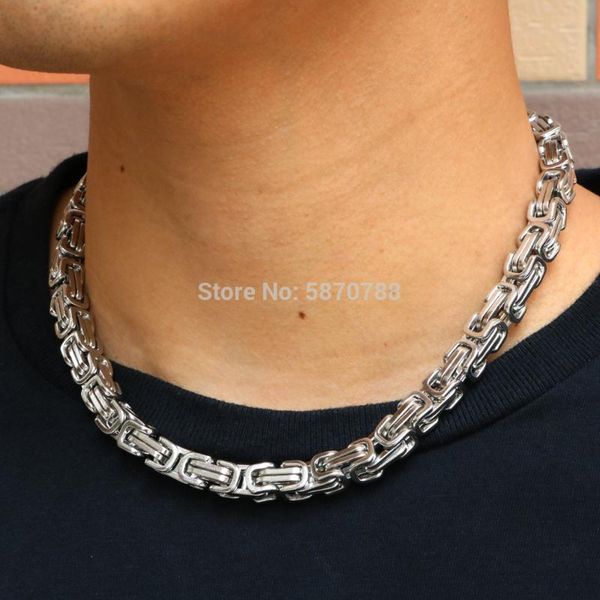 

new gold filled chain design for men, stainless steel byzantine chain, Silver