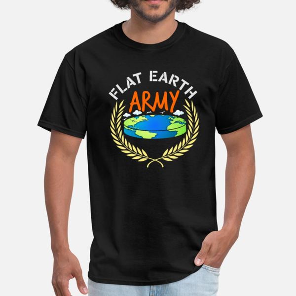 

flat earth army flat earth theory t shirt men designs 100% cotton o neck solid color crazy fashion summer natural shirt