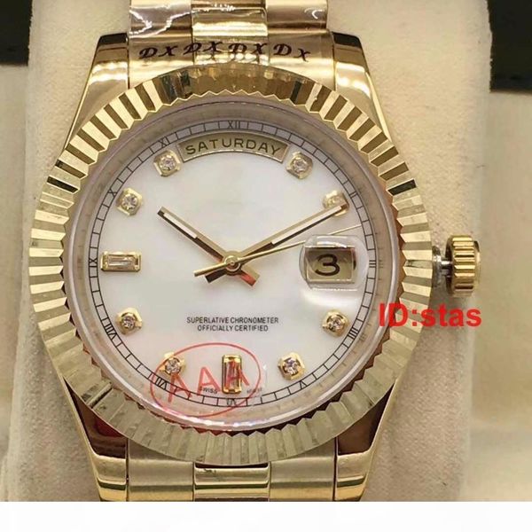 

luxury white faces gent 41mm size stainless steel swiss mens automatic mechanical for men's business watch reloj watches wristwatch, Slivery;brown