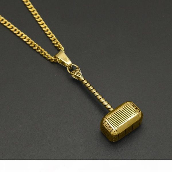 

thor's hammer pendant necklace for mens womens new fashion hip hop necklace jewelry stainless steel pendant necklace, Silver