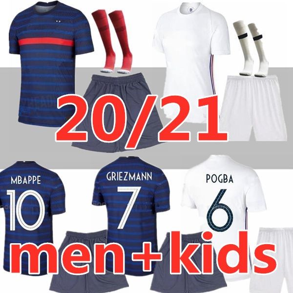

men+kids 2021 2022 soccer jersey mbappe griezmann kante pogba maillot de foot 20 2021 kids kits set football shirts uniform, Black