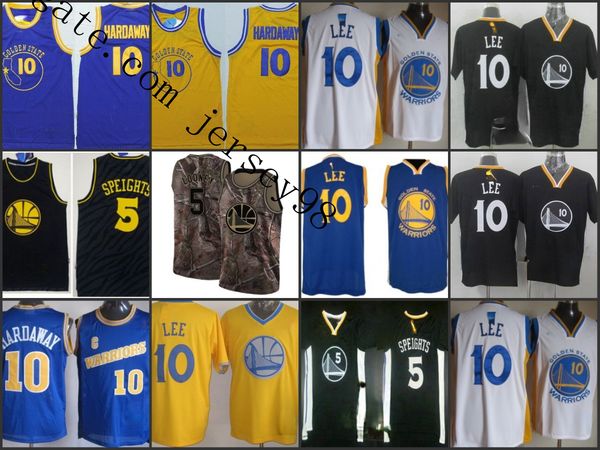 

золотой штат воины black # 5 спейтс # 10 дэвид ли моде nba finals патч джерси