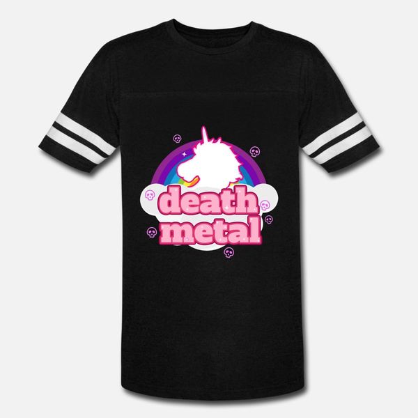 

unicorn hail satan death metal rainbow colorful t shirt men customized 100% cotton crew neck basic solid cute casual summer family shirt