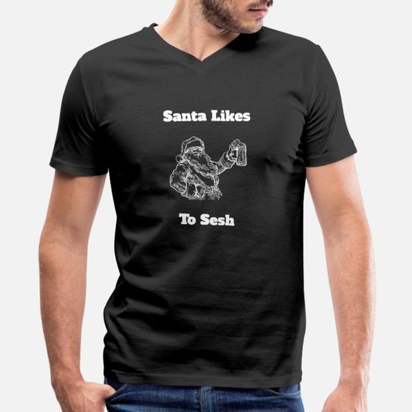 

santa likes to sesh t shirt men create 100% cotton size s-3xl male fitness new fashion spring outfit shirt