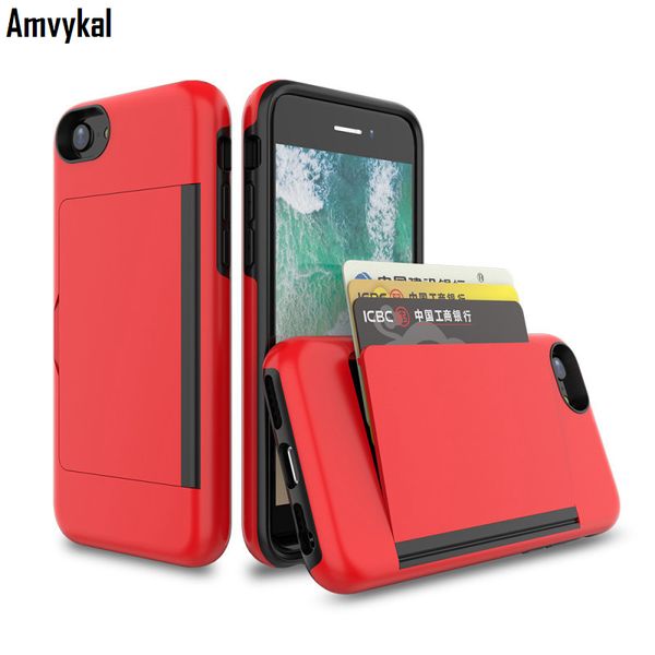 

armor shockproof wallet cases for iphone 6 6s 7 8 plus 6plus 7plus 8plus se2020 stand flip case card holder slots phone cover