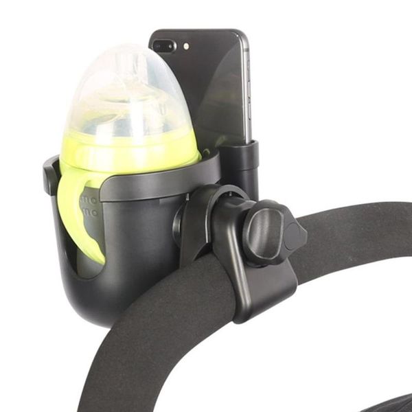 

2 in 1cart cup holder + mobile phone box abs firm and reliable durable antiskid gasket strong compatibility stroller accessories