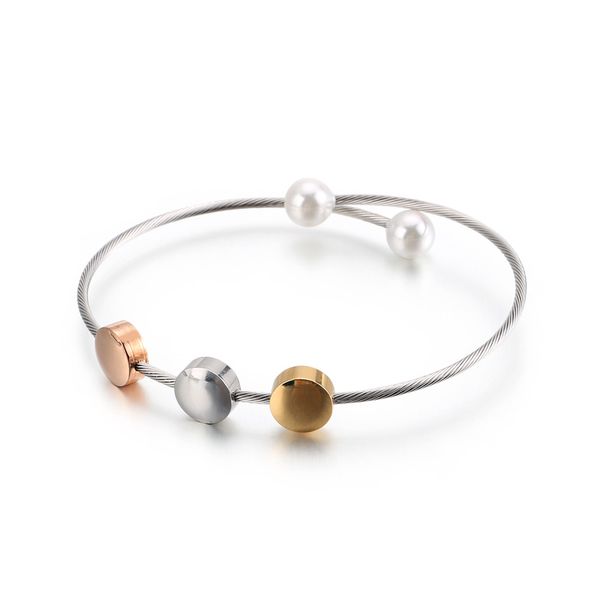 

stainless steel jewelry woman gold silver color cuff heart bangle fashion wholesale, Black