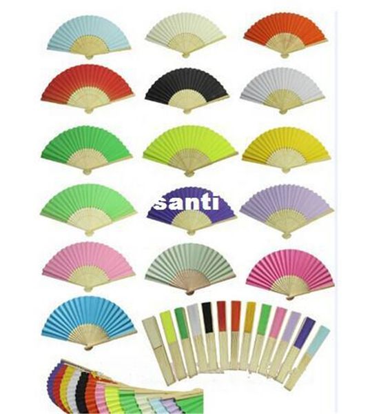 

festive party supplies solid color hand paper fan wedding decoration party favor