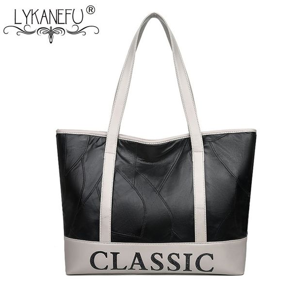 

lykanefu large capacity genuine leather bag women leather handbags designer ladies tote over shoulder bags with handles