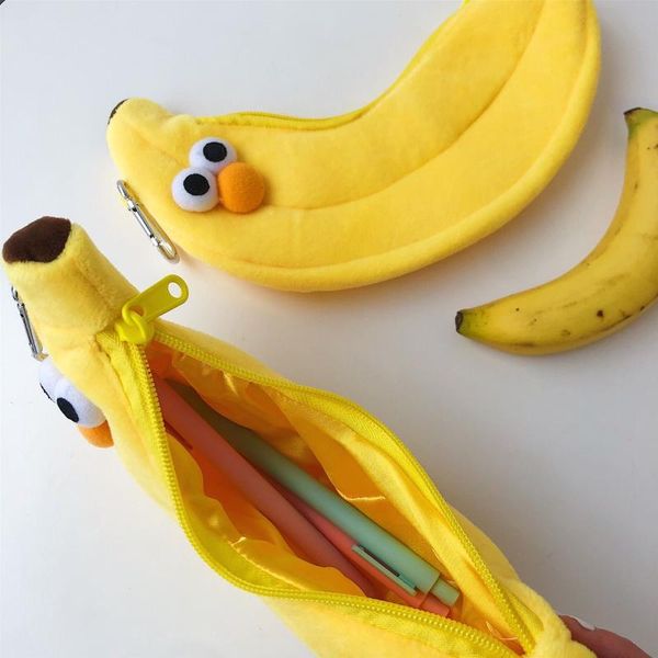 

bentoy milkjoy banana yellow kawaii пенал милый студент pen сумка школа девушка карандаш держатель дети подарок дети косметический случай