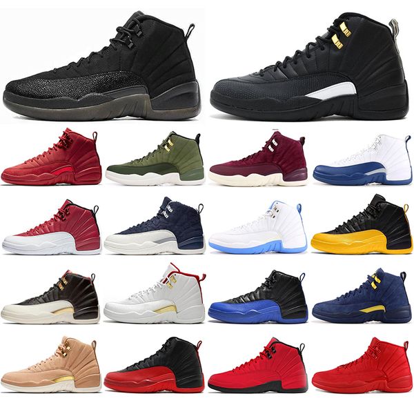 

2020 jumpman 12s mens basketball shoes taxi winterized university blue flu game the master athletic men trainers 12 sports sneakers 40-47