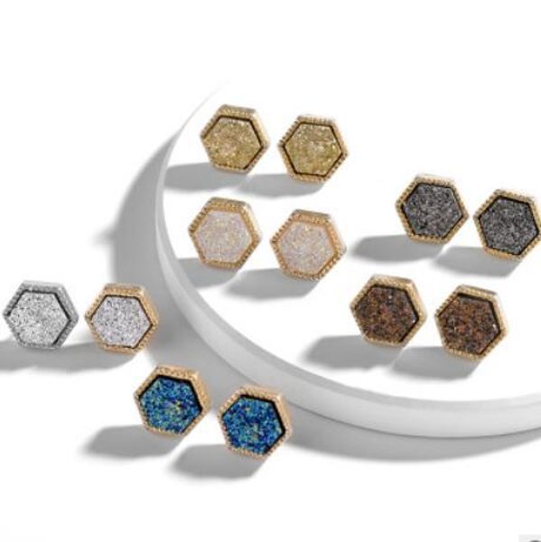 

jewelry earrings stud for women acrlic geometry rhombus crystalline simple fashion of shipping, Golden;silver
