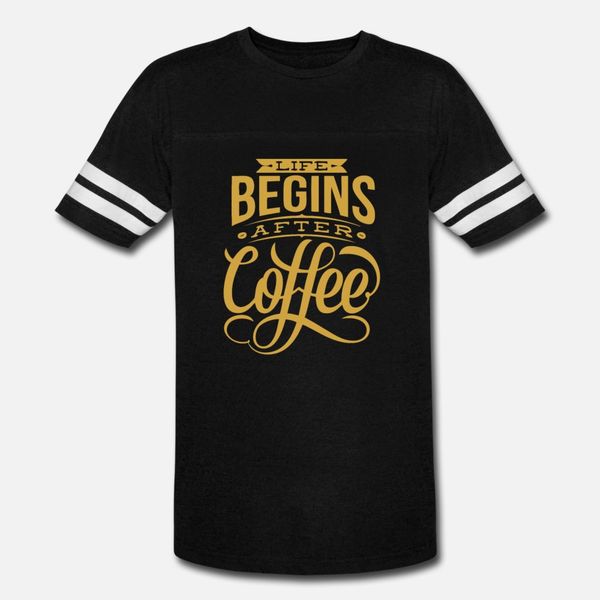 

life begins coffee t shirt men knitted tee shirt s-xxxl letters graphic comfortable spring autumn standard shirt