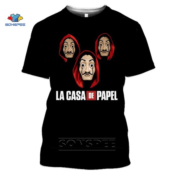 

summer la casa de papel money heist tv series house of paper 3d print shirts kawaii oversized hippie men clothing
