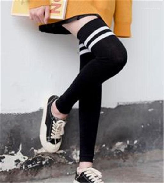 

knee socks ladies striped straight socks autumn winter womens knee socks dancing yoga high tube, Black;white