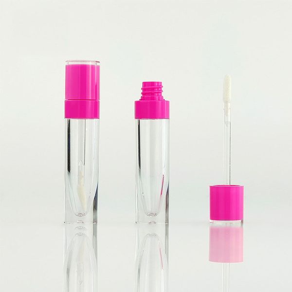 

circle clear lip gloss tube pink black whit 6 ml 25 pieces empty cosmetic container packaging lip gloss tube with wand