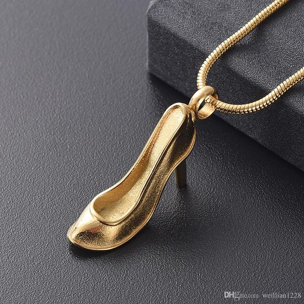 

sb0002 women accessories jewelry elegant high-heeled shoes gift item memorial urn necklace hold loved one's ashes keepsake, Silver