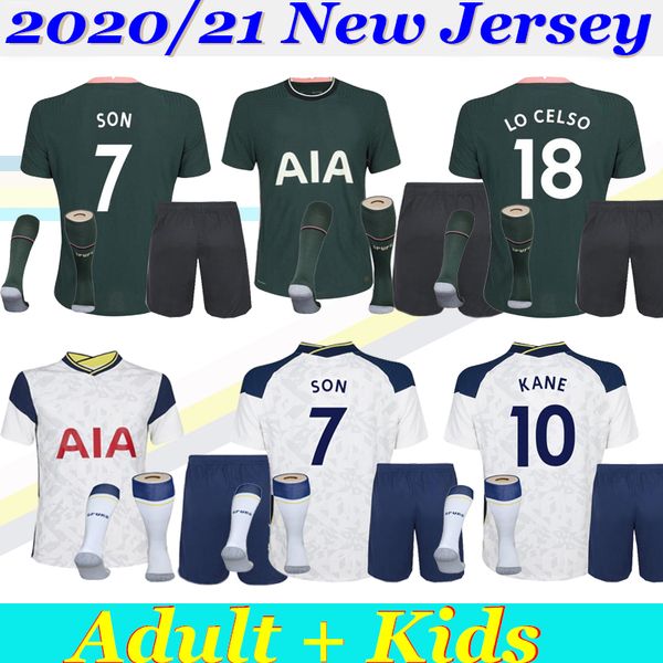 

2020/21 spurs kane son soccer jersey kids set lucas eriksen dele 20 21 tottenhames home away 3rd man kids football uniforms, Black