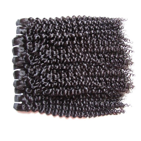 Fasci di capelli umani vergini ricci crespi brasiliani non lavorati 4 pezzi 400 g / lotto cuticola allineati capelli vergini tagliati da un colore naturale donatore