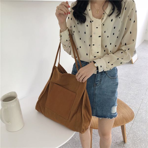 

canvas shoulder bag 2020 women retro handbag casual handbag eco shopping bag