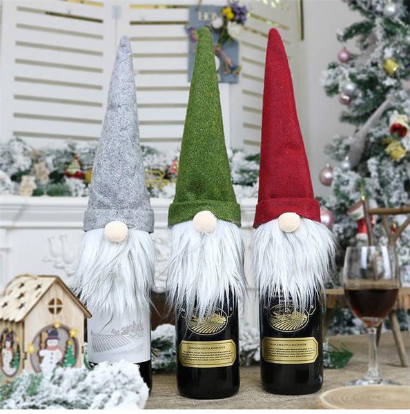 

2020 new christmas wine bottle case nordic land god santa claus champagne wine bottle cover new year decoration