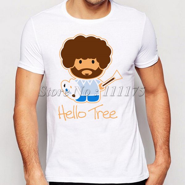 

2019 men's fashion funny hello tree printed t-shirt summer cool fashion tees