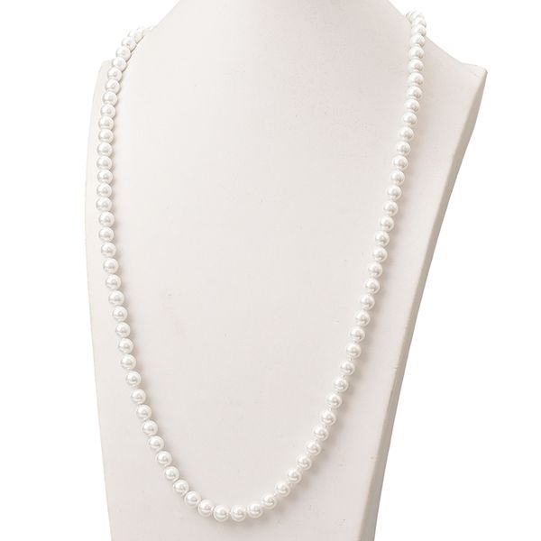 

chains pure white long pearls necklace 8mm size for enchanted synthetic shell 36inch party wedding gifts h870, Silver