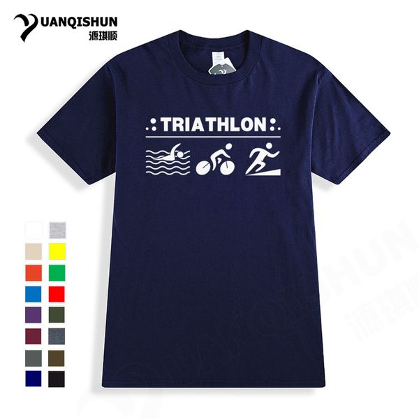 

harajuku new ironman triathlon finisher cycle runer swimer printed tshirt boutique men t shirt 16 colors casual tees