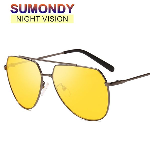 

sumondy polarized night vision sunglasses women men upscale brand alloy frame sunwear specialized driving spectacles su53, White;black