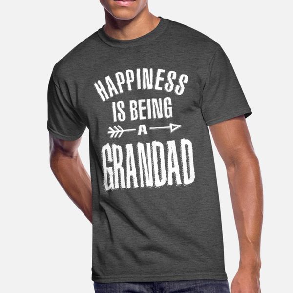 

happiness is being a grandad grandpa gift t shirt men designer short sleeve round collar slim fit funny casual spring autumn pictures shirt