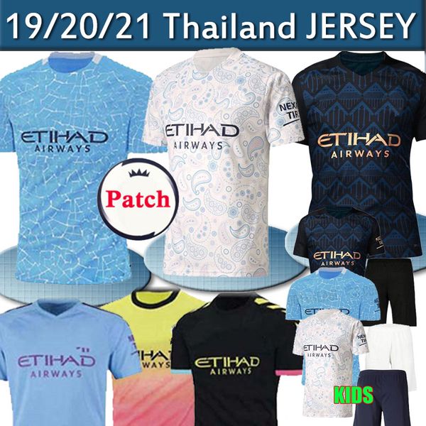 

2020 2021 fc manchester soccer jersey city 20 21 g. jesus mahrez de bruyne kun aguero football shirts mendy man uniforms men + kids kit thai, Black;yellow