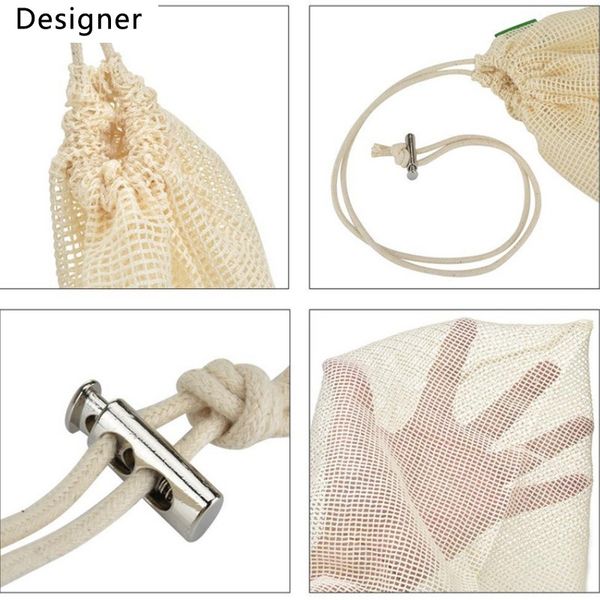 

market bag eco friendly reusable natural cotton mesh produce bags fruit vegetables home storage & housekeeping organization ki