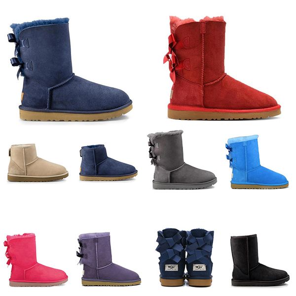 

дешевая мода зима снег сапоги серые гвоздики красных черный честнат два носовых женщины обуви размера 36-41 классической пинетки, Black