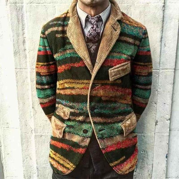 

designer printed plus size jacket autumn mens slim coat mens corduroy blazers, White;black