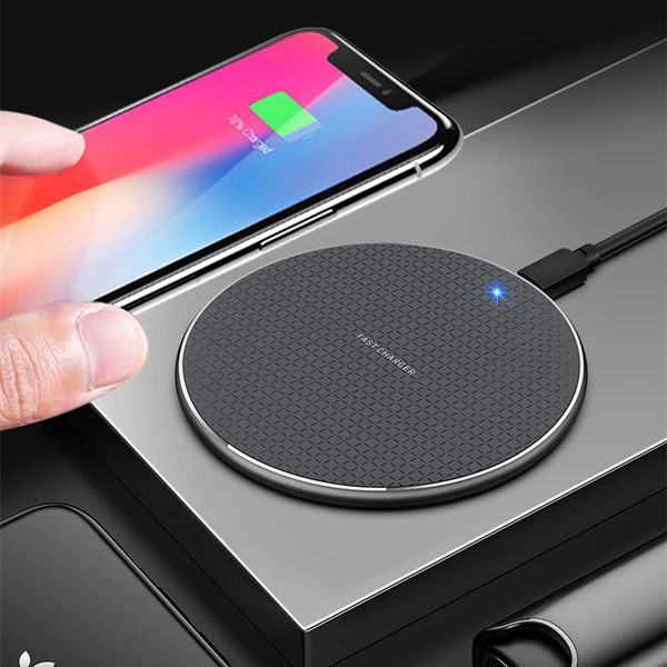 

k8 10w qi wireless charger pad 10w super ultra fast charging dock aluminum alloy metal body universal for all qi phone