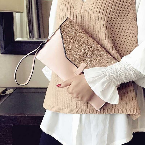 

casual women clutches fashion female day clutches girls party chains handbags panelled pu bags