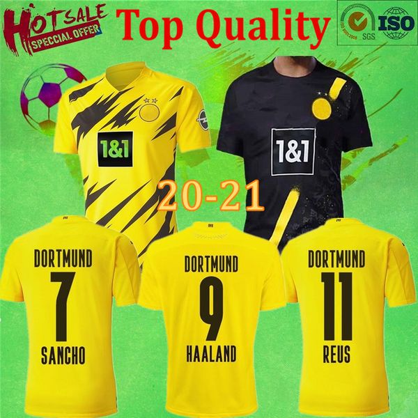 

s-4xl, 20 21 home awayborussia dortmund 9 haaland reyna soccer jersey gotze reus pulisic witsel jersey paco alcacer football shirt men1, Black;yellow
