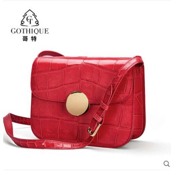 

gete new 2020 crocodile skin bag for women fashion trend small square bag crocodile belly single shoulder