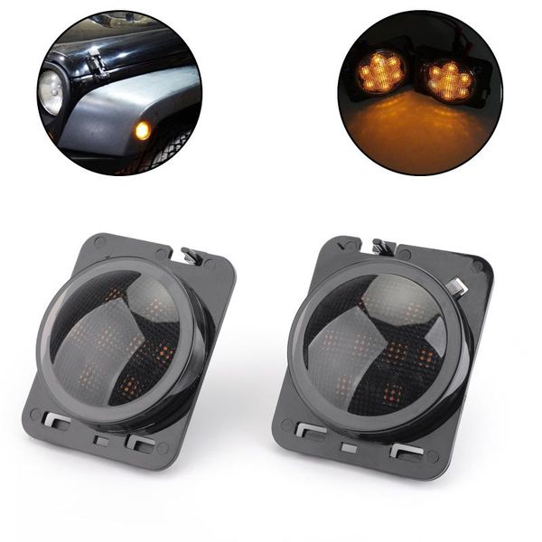 

areyourshop 2x переднее крыло парковки side marker led turn свет для wrangler jk 2007-2020 автомобильные аксессуары автозапчасти