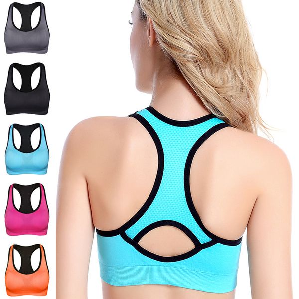 

women sports bras wireshockproof solid padded push up bra sports breathable fitness gym yoga bra push up gym women top, White;black