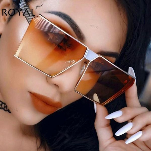 

sunglasses royal girl 2021 color women unique oversize shield sun glasses uv400 gradient shades retro frames #ss953, White;black