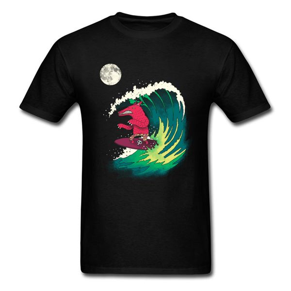 

men's t shirt moonlight surfer windsurf skateboarder funny tshirt 100% cotton 3d digital printed on short sleeve t shirt
