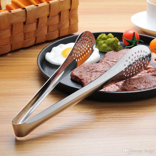 

14 inch length hollow out delicate multi-purpose thicken grill clip stainless steel kitchen tools durable food clip dh0613-2 t03