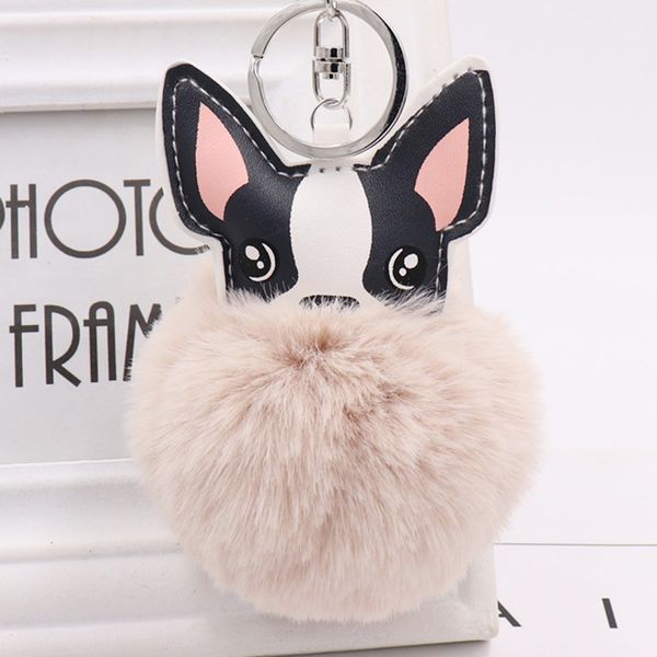 

cute puppy hair ball key chain bag, car pendant promotion little gift, Silver
