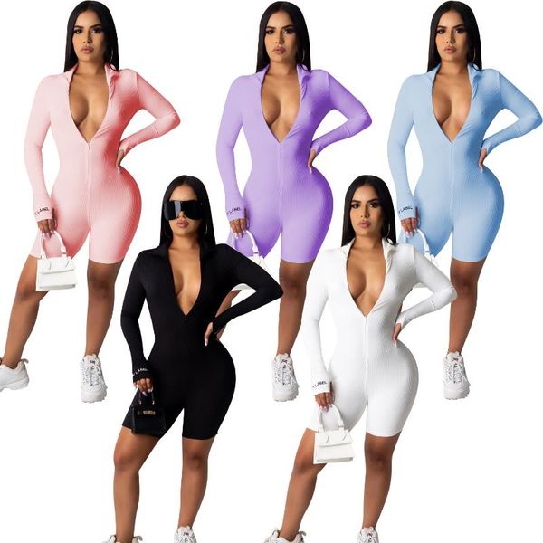 

2020 new style women bodycon jumpsuit long sleeve embroidered jumpsuit women mid waist v neck plus size, Black;white